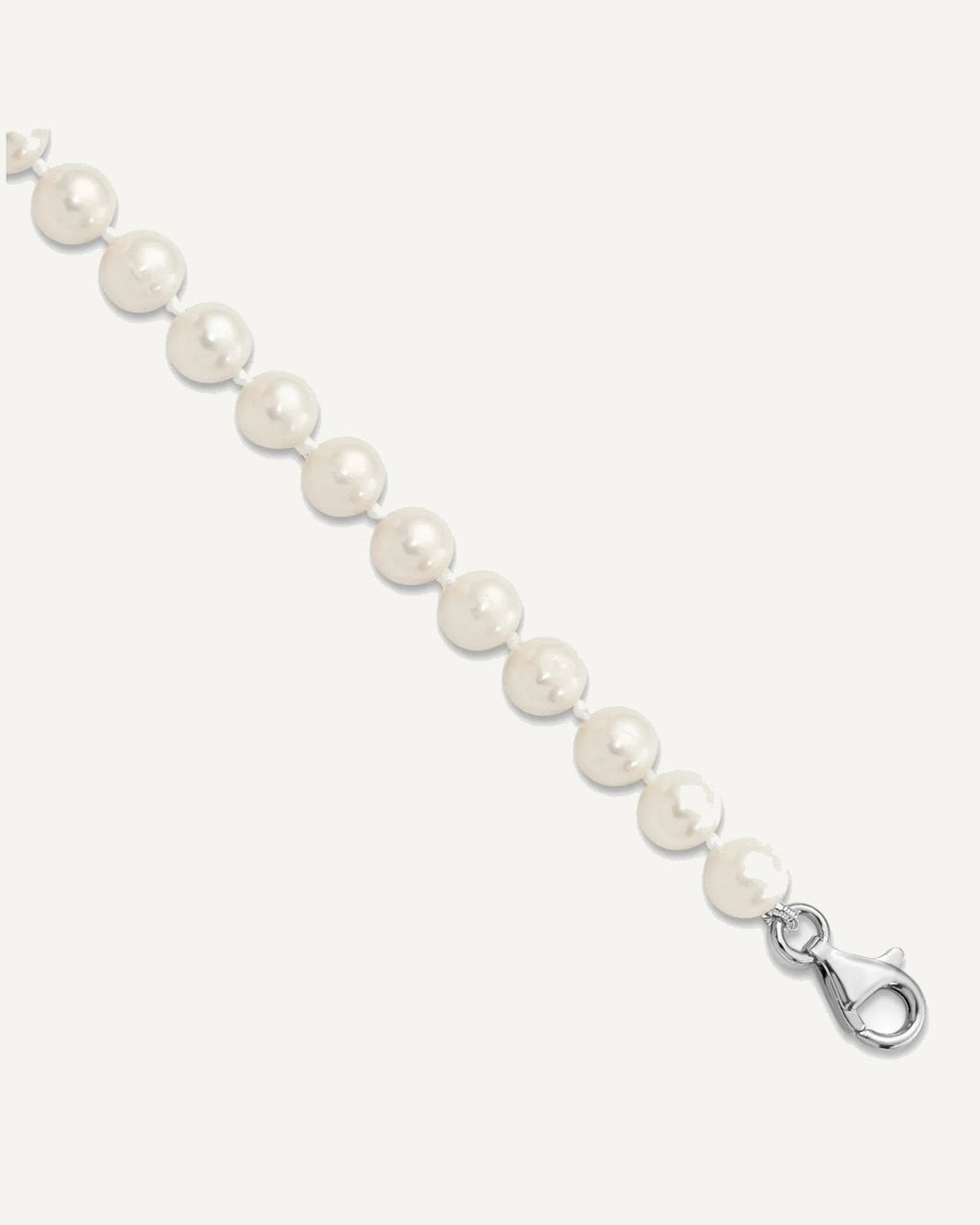 Sterling Silver Rhodium-plated 6-7mm White Near-Round Freshwater Cultured Pearl 8.5 inch with 2 inch Extension Anklet – View 1