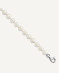 Sterling Silver Rhodium-plated 6-7mm White Near-Round Freshwater Cultured Pearl 8.5 inch with 2 inch Extension Anklet – View 1