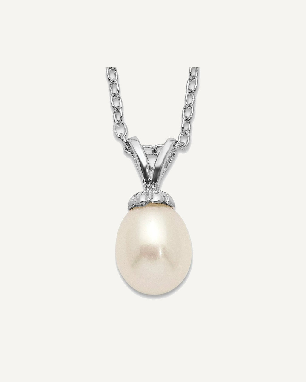 Sterling Silver Pearl Children's Necklace – View 6