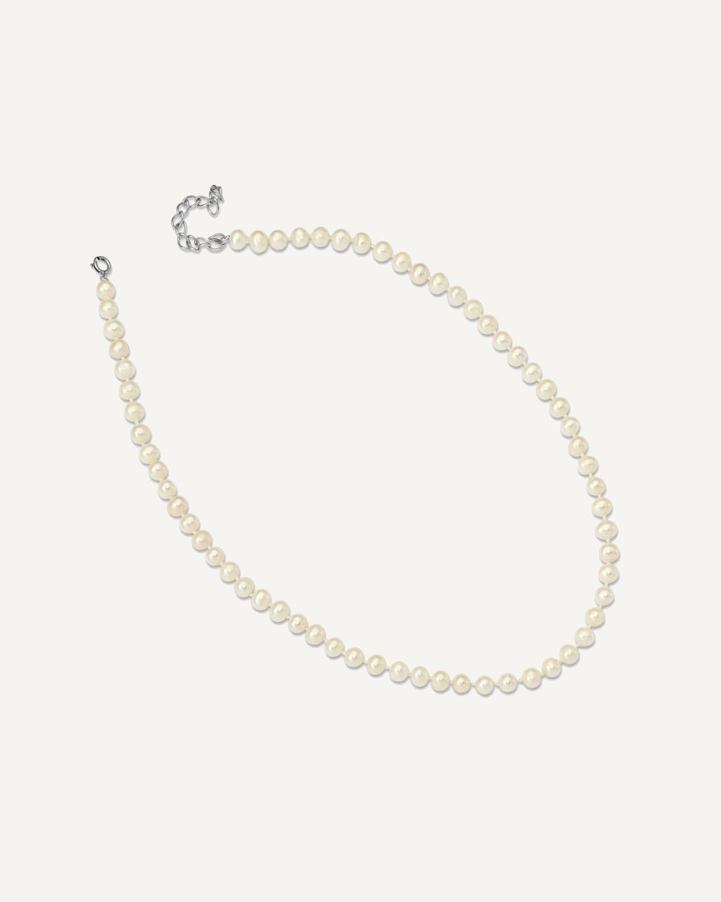 Sterling Silver Madi K Rhodium-plated 5-6mm White Semi-Round Freshwater Cultured Pearl 14 Inch with 2 Inch Extension Necklace – View 2