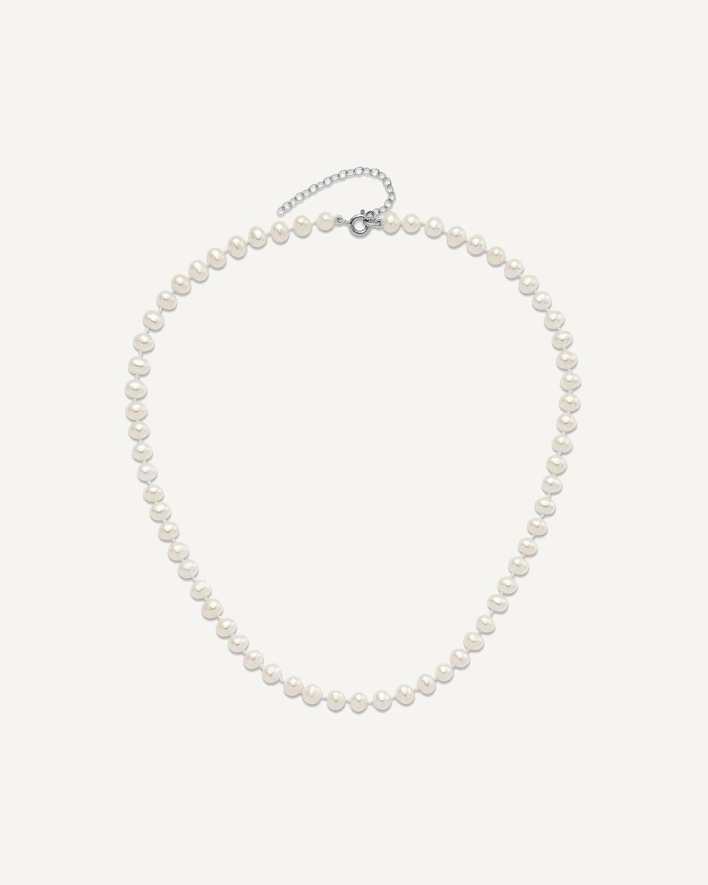 Sterling Silver Madi K Rhodium-plated 5-6mm White Semi-Round Freshwater Cultured Pearl 14 Inch with 2 Inch Extension Necklace – View 4