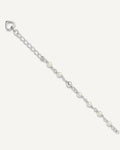 Sterling Silver Freshwater Cultured Pearl and Heart 9 inch Plus 1 inch Extender - Total 10 inch Anklet – View 1