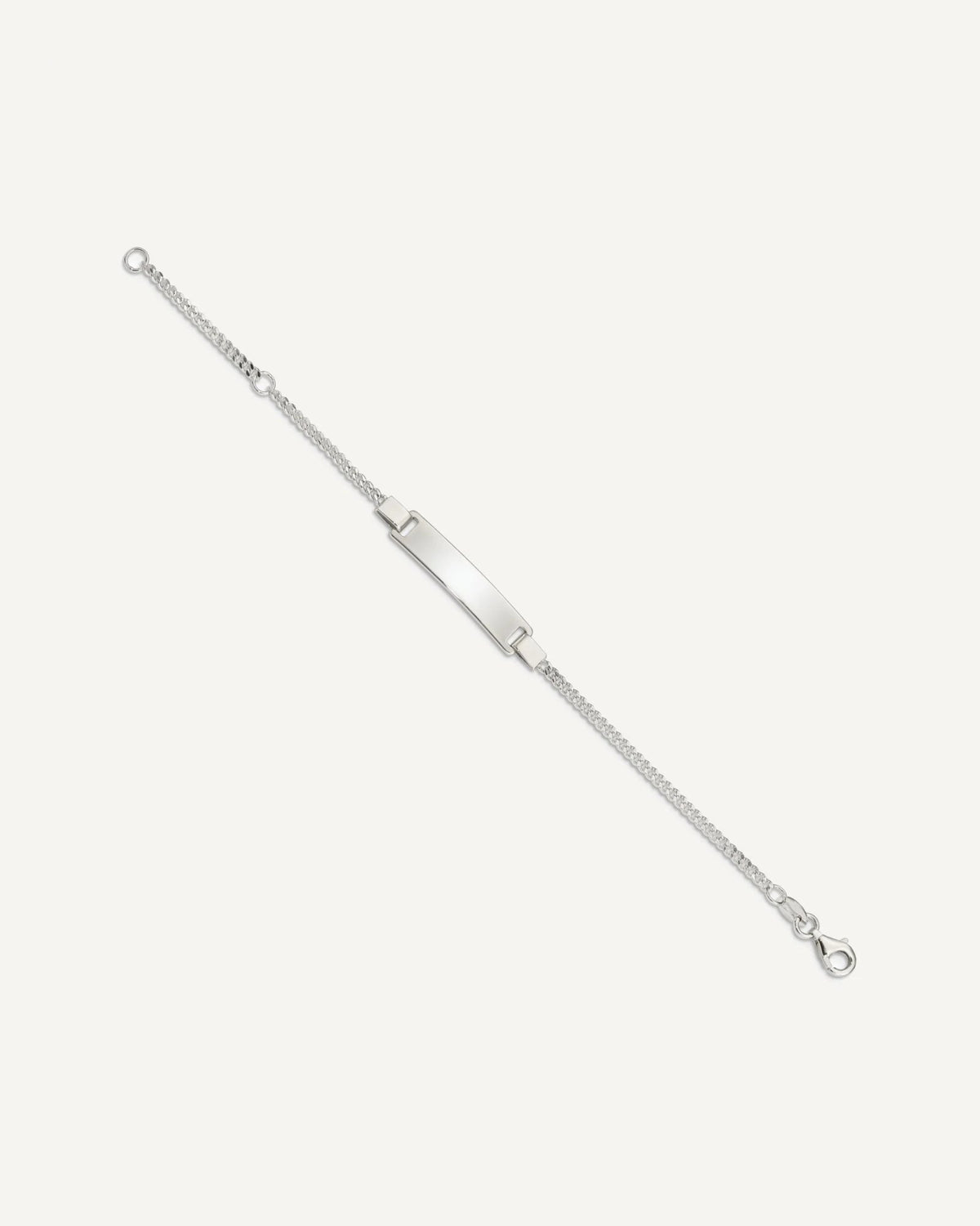 Sterling Silver Engravable Curb Link 27x5mm Plate 6 inch Adjustable ID Bracelet – View 2