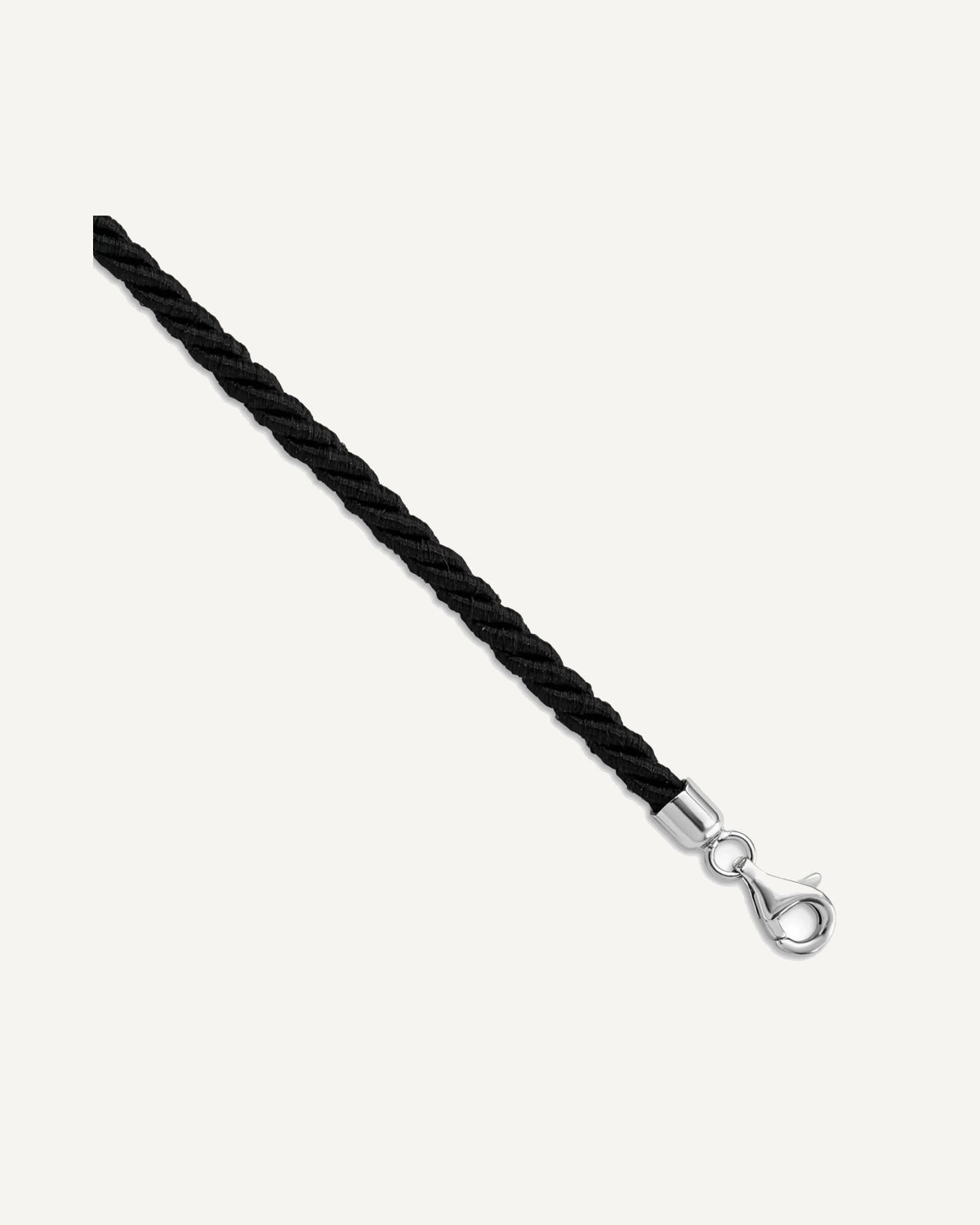 Sterling Silver Rhodium-plated 16inch Black Satin Cord Necklace – View 1