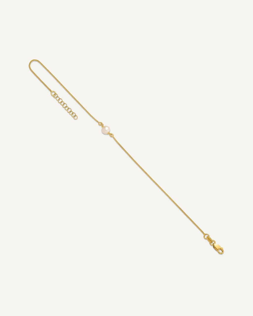 Leslie's Sterling Silver Gold-tone Freshwater Cultured Pearl 9 inch Plus 1 inch Extender - Total 10 inch Anklet – View 2