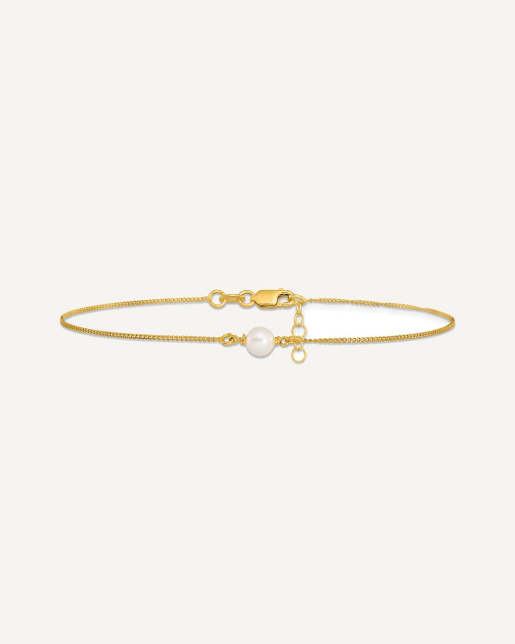 Leslie's Sterling Silver Gold-tone Freshwater Cultured Pearl 9 inch Plus 1 inch Extender - Total 10 inch Anklet – View 3