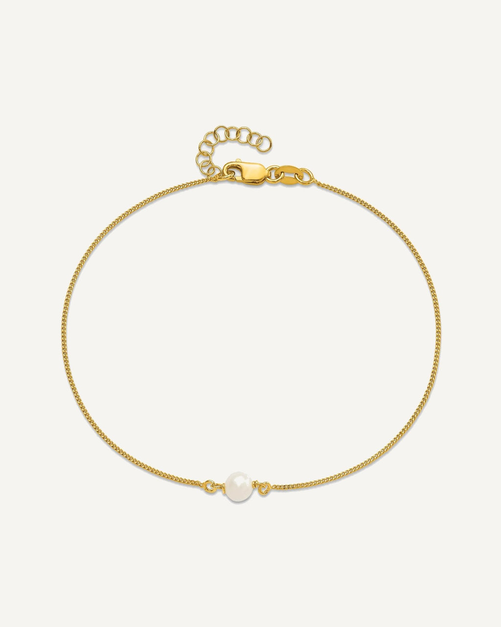 Leslie's Sterling Silver Gold-tone Freshwater Cultured Pearl 9 inch Plus 1 inch Extender - Total 10 inch Anklet – View 4