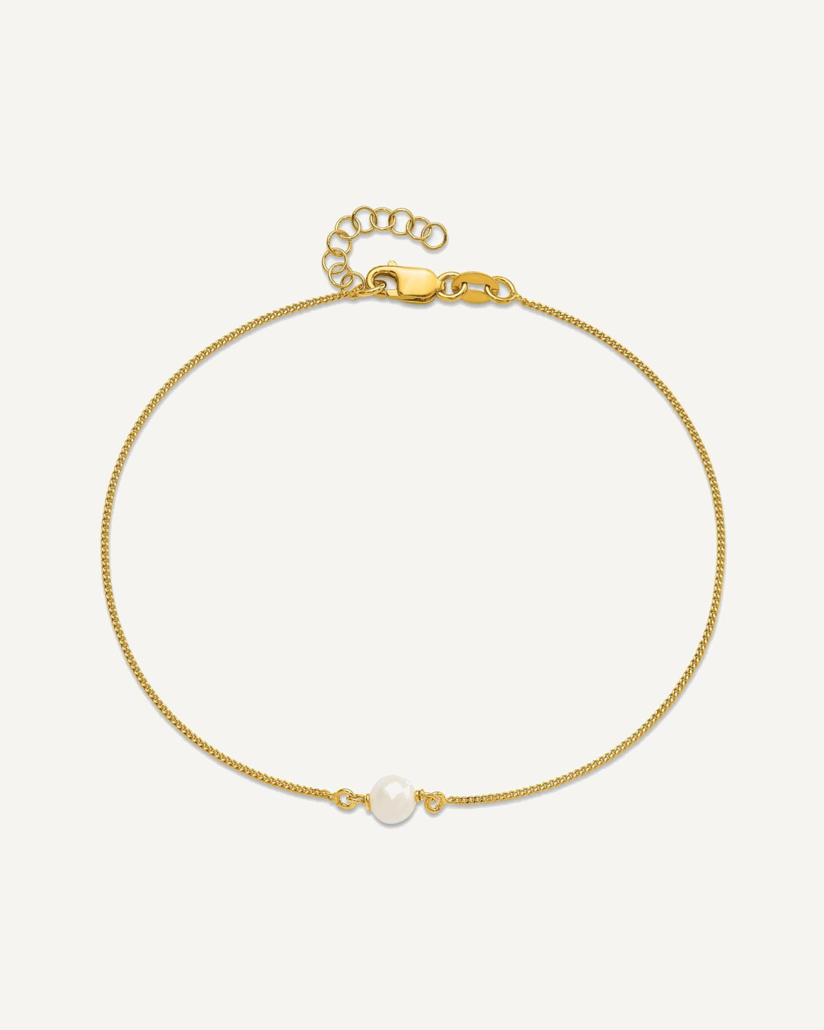 Leslie's Sterling Silver Gold-tone Freshwater Cultured Pearl 9 inch Plus 1 inch Extender - Total 10 inch Anklet – View 4