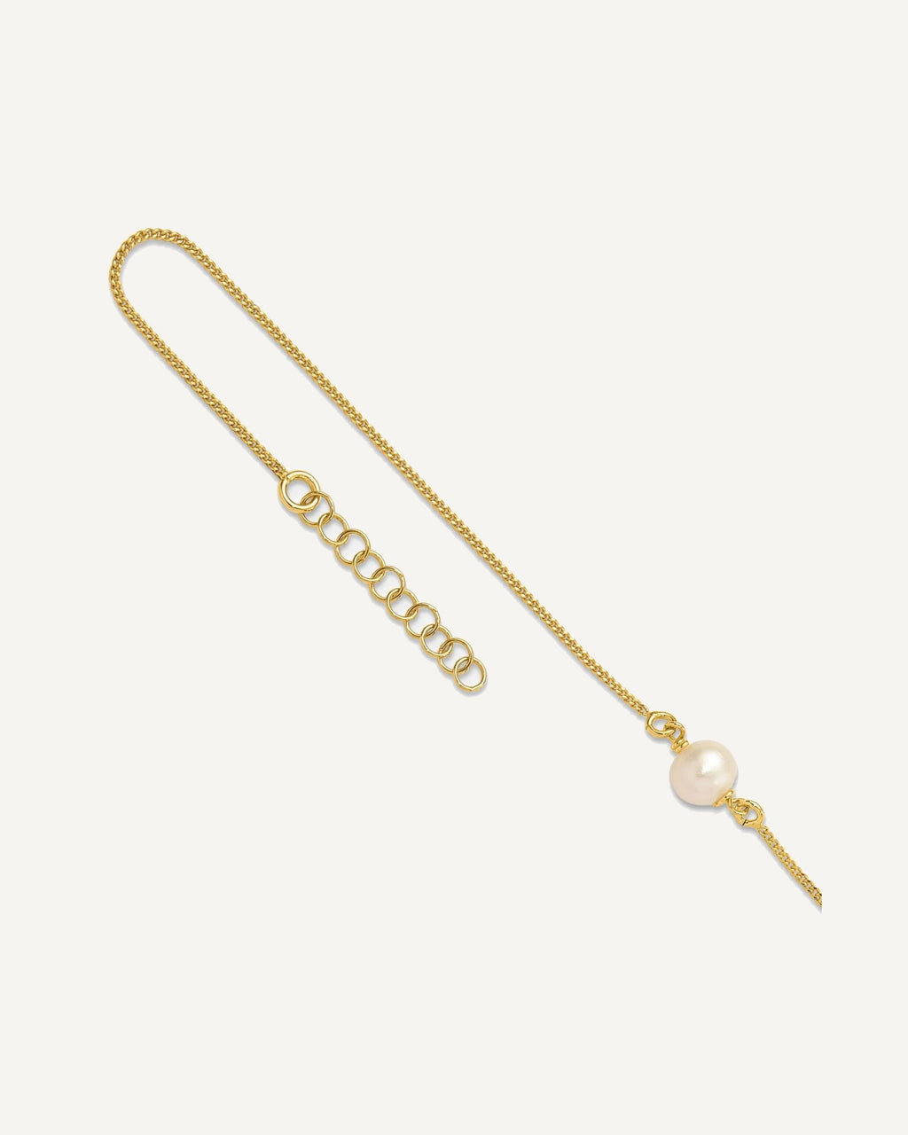 Leslie's Sterling Silver Gold-tone Freshwater Cultured Pearl 9 inch Plus 1 inch Extender - Total 10 inch Anklet – View 1