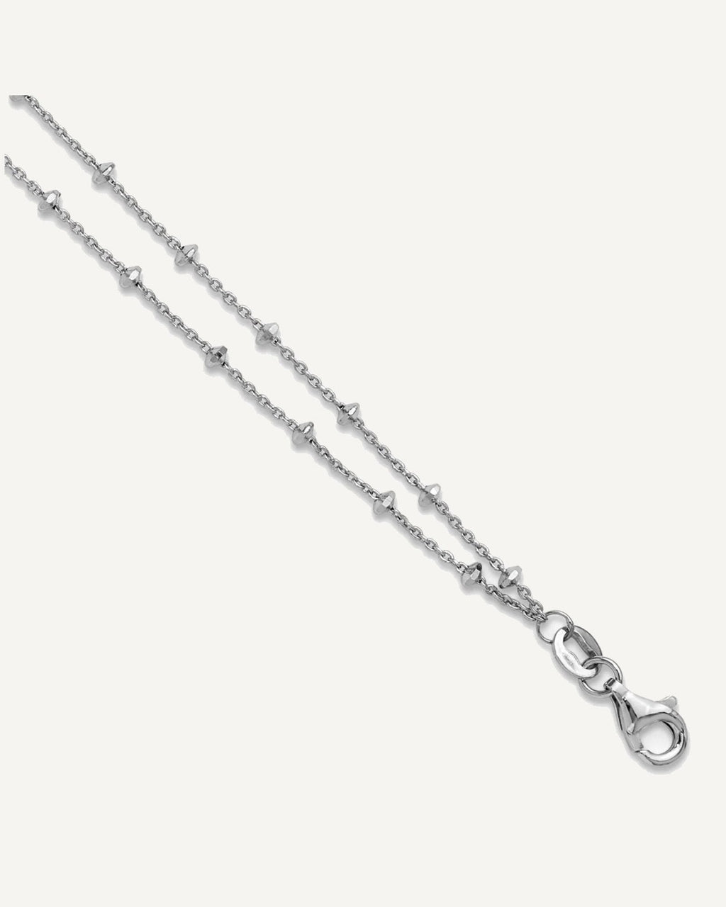 Leslie's Sterling Silver Rhodium-plated 2-Strand Beaded 9 inch Plus 1 inch Extender - Total 10 inch Anklet – View 1
