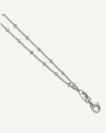 Leslie's Sterling Silver Rhodium-plated 2-Strand Beaded 9 inch Plus 1 inch Extender - Total 10 inch Anklet – View 1
