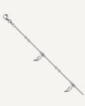 Leslie's Sterling Silver Rhodium-plated Feathers 9 inch Plus 1 inch Extender - Total 10 inch Anklet – View 1