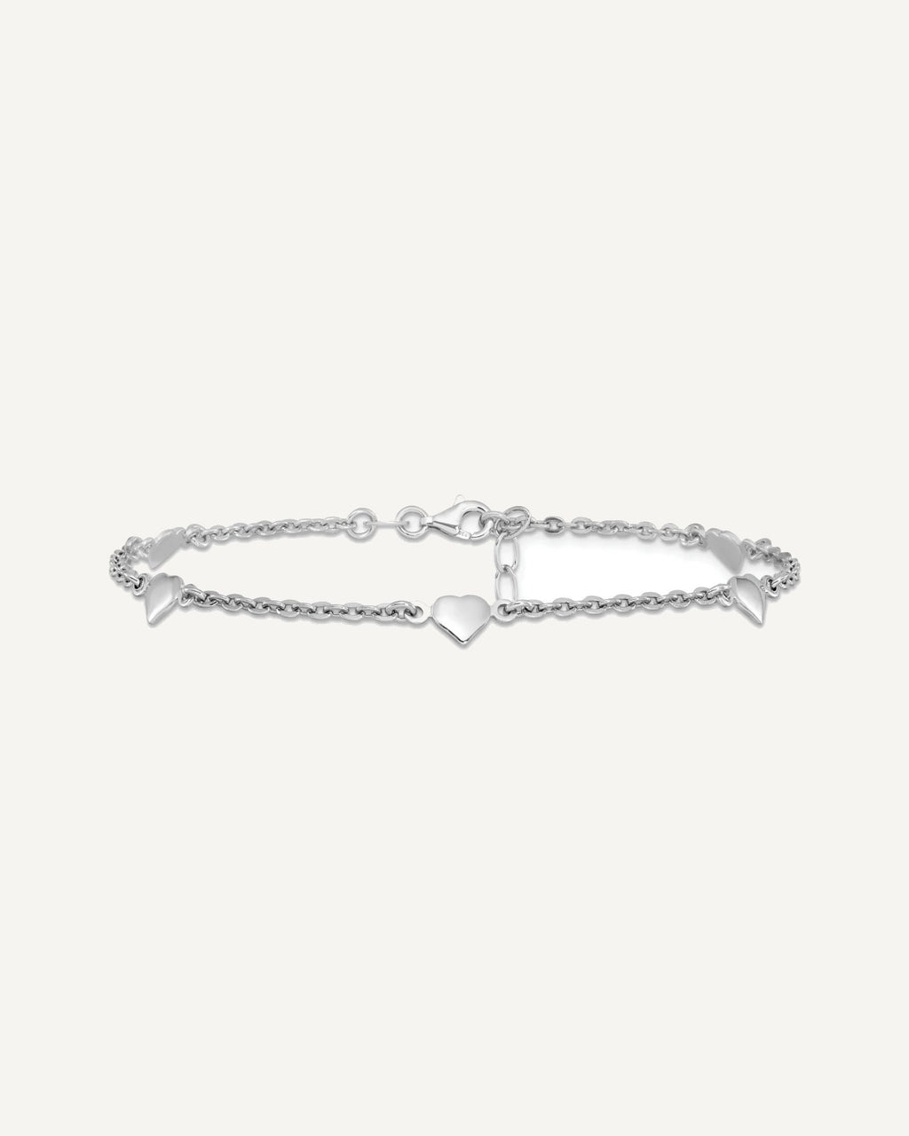 Leslie's Sterling Silver Heart Station Anklets – View 3