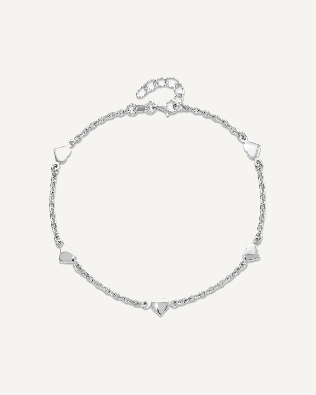Leslie's Sterling Silver Heart Station Anklets – View 5