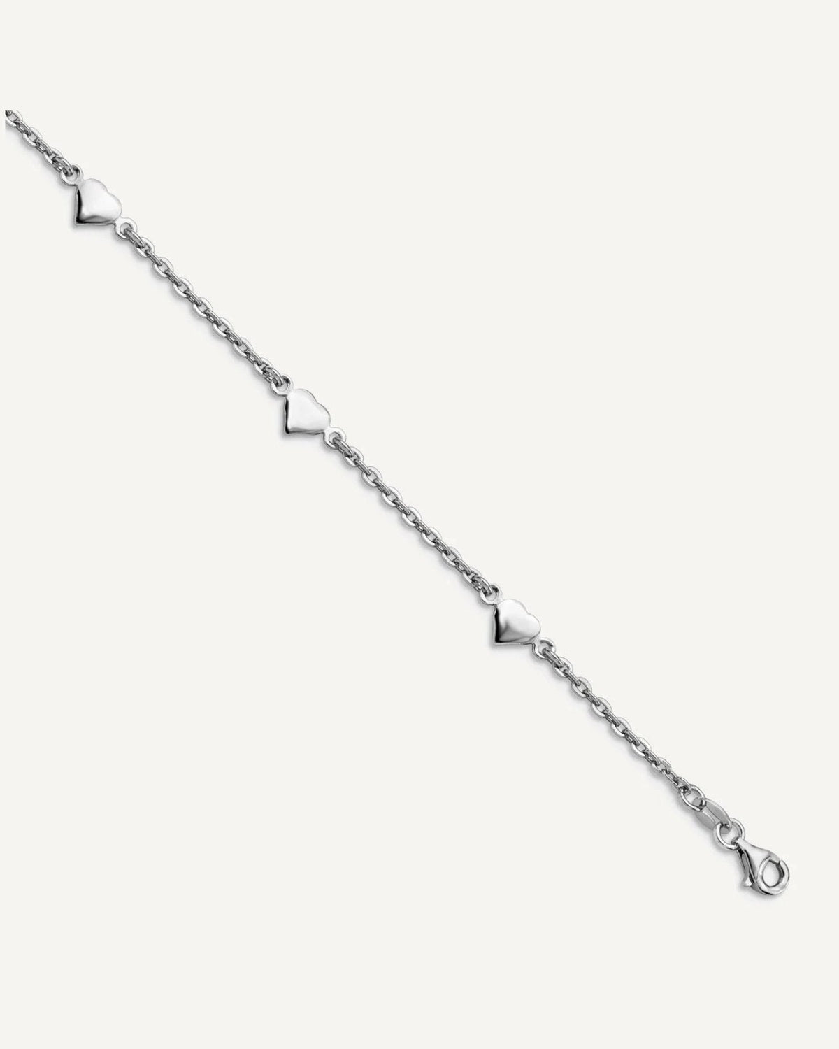 Leslie's Sterling Silver Heart Station Anklets – View 1