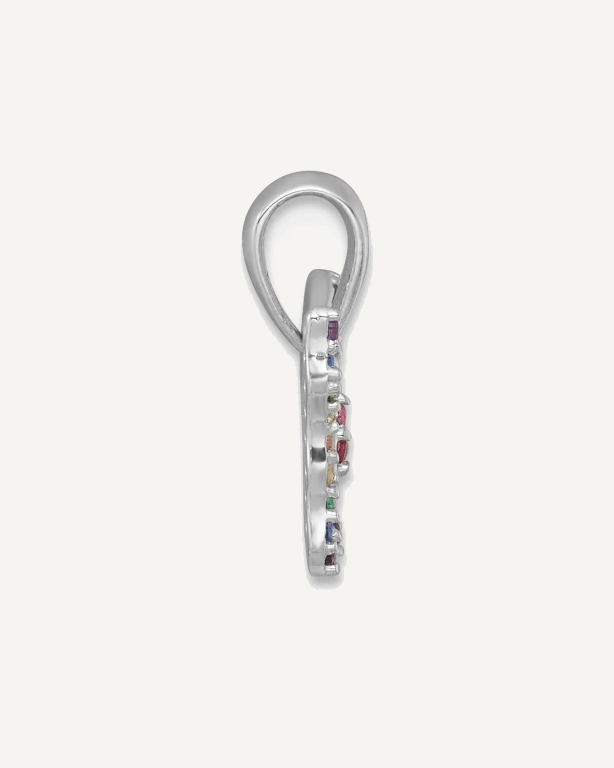 Sterling Silver Rhodium-plated Polished Rainbow Nano Crystals Petite Butterfly Pendant – View 2