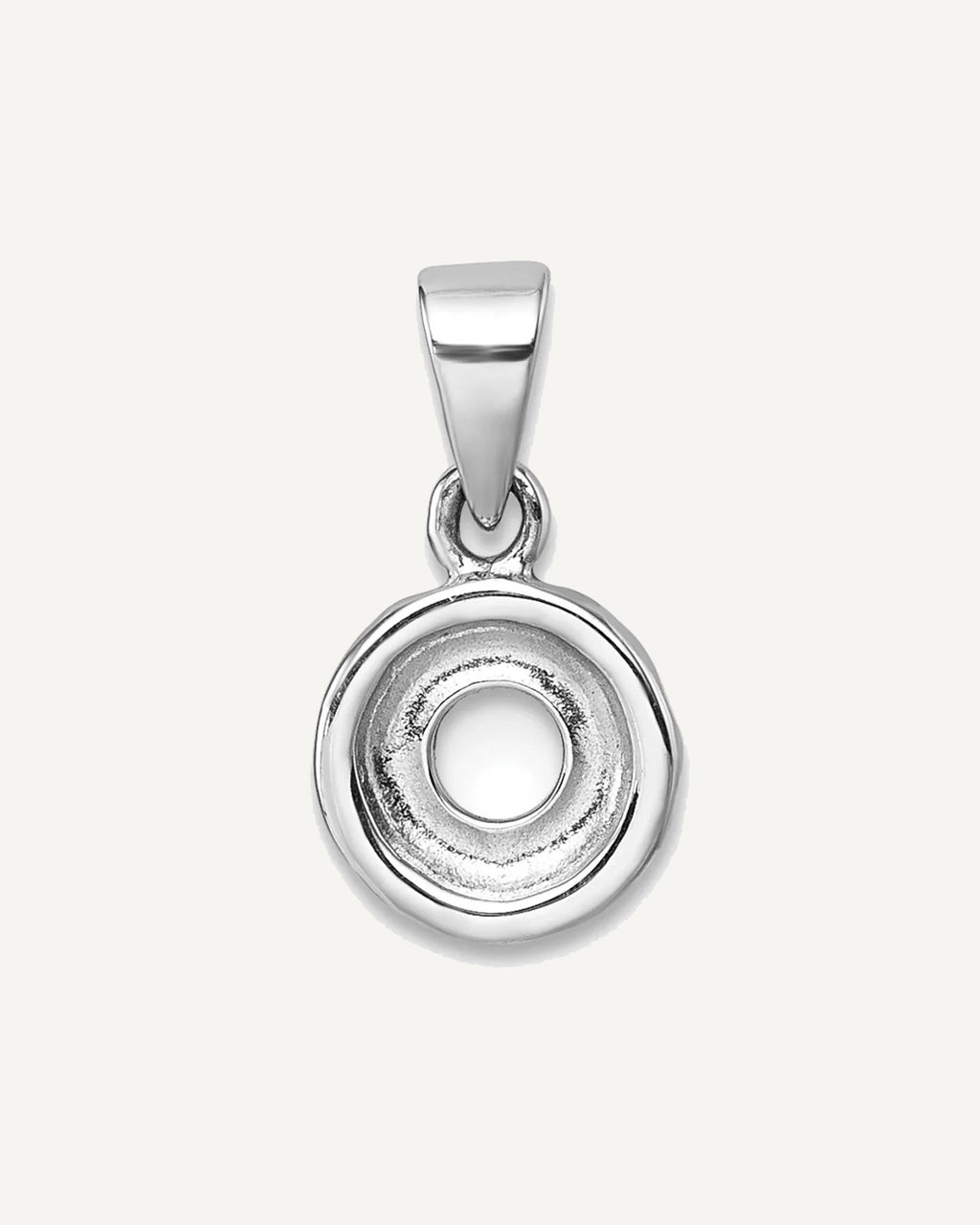 Sterling Silver Rhodium-plated Children's Brown with Pink and White Enamel Sprinkled Donut Pendant – View 3