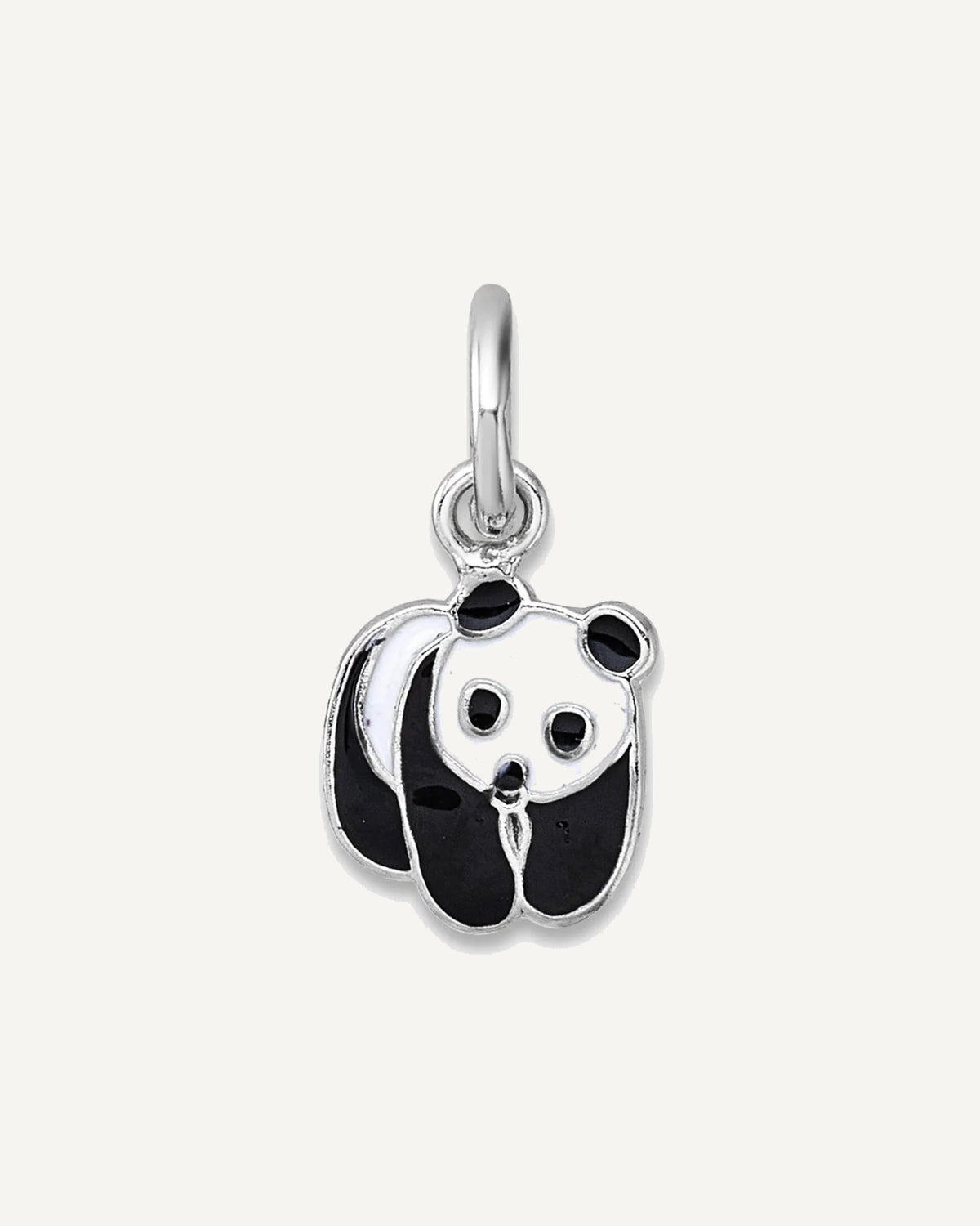 Sterling Silver Madi K Rhodium-plated Enameled Black And White Panda Pendant – View 1