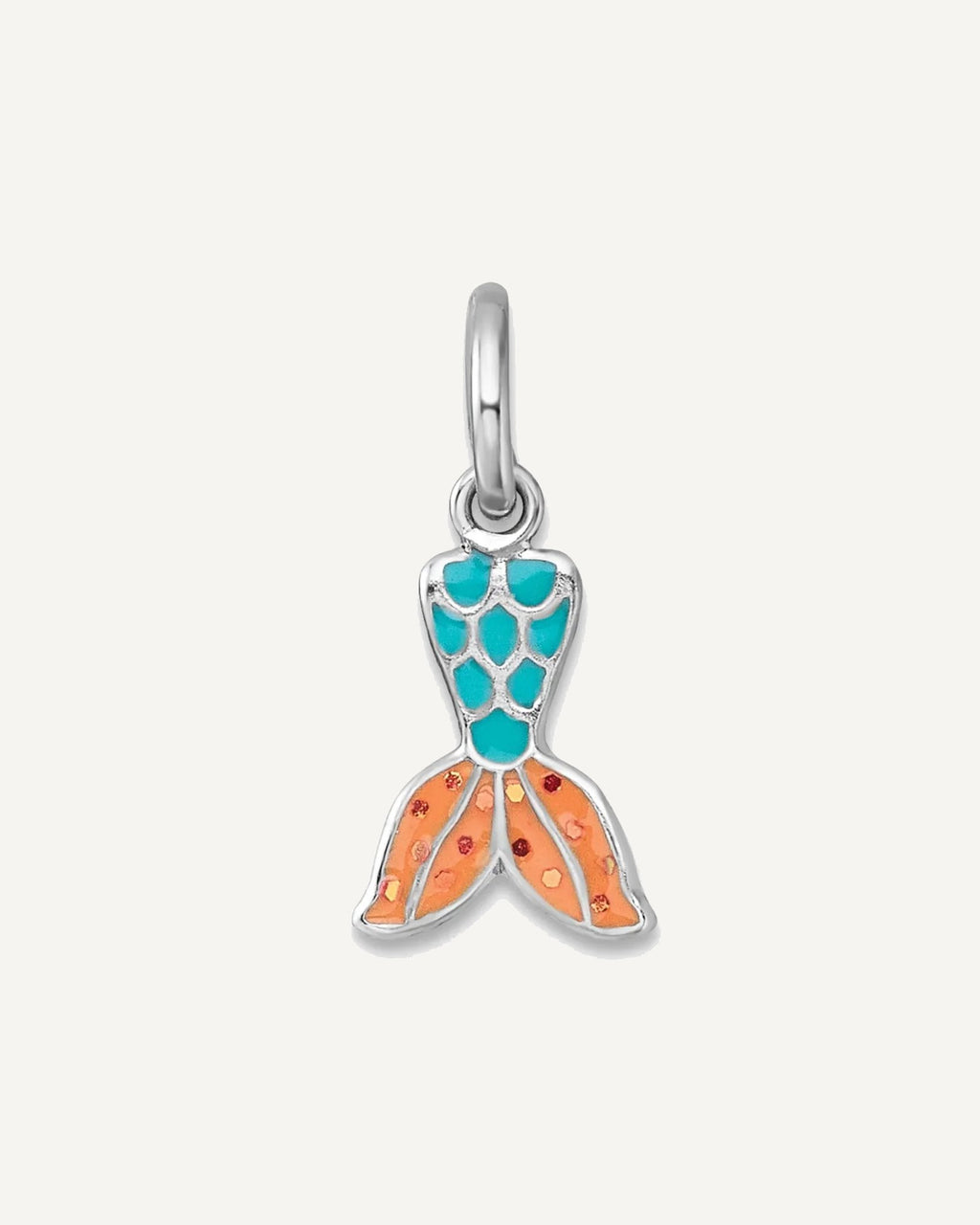 Sterling Silver Madi K Rhodium-plated Enameled Multi-color Mermaid Tail Pendant – View 1