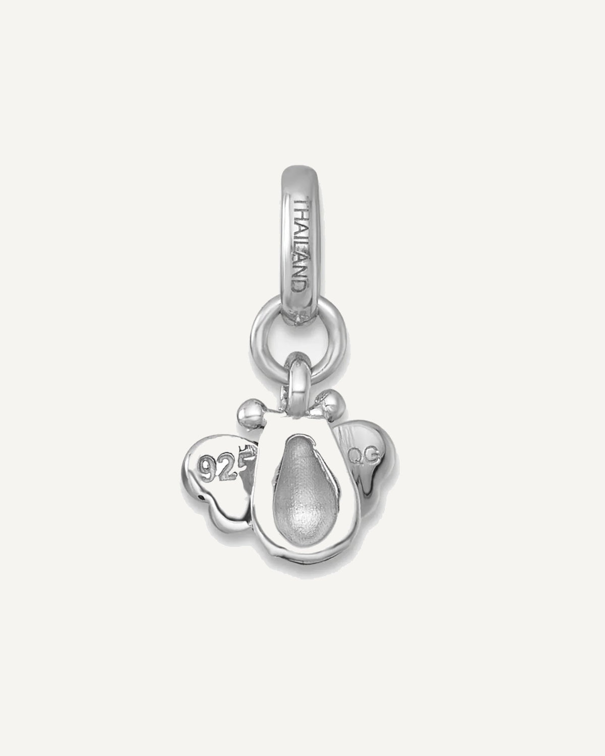 Sterling Silver Rhodium-plated Black/Yellowith White Enamel Bee Petite Pendant – View 3