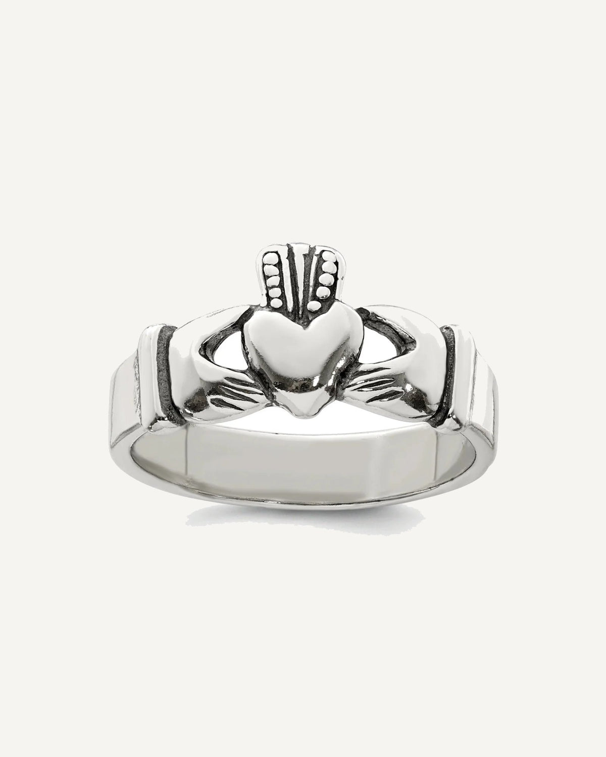 Sterling Silver Claddagh Design Ring – View 1