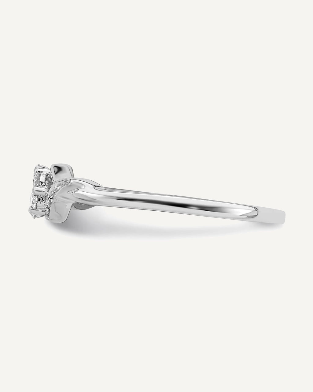 Sterling Silver Rhodium Plated Diamond Ring – View 4