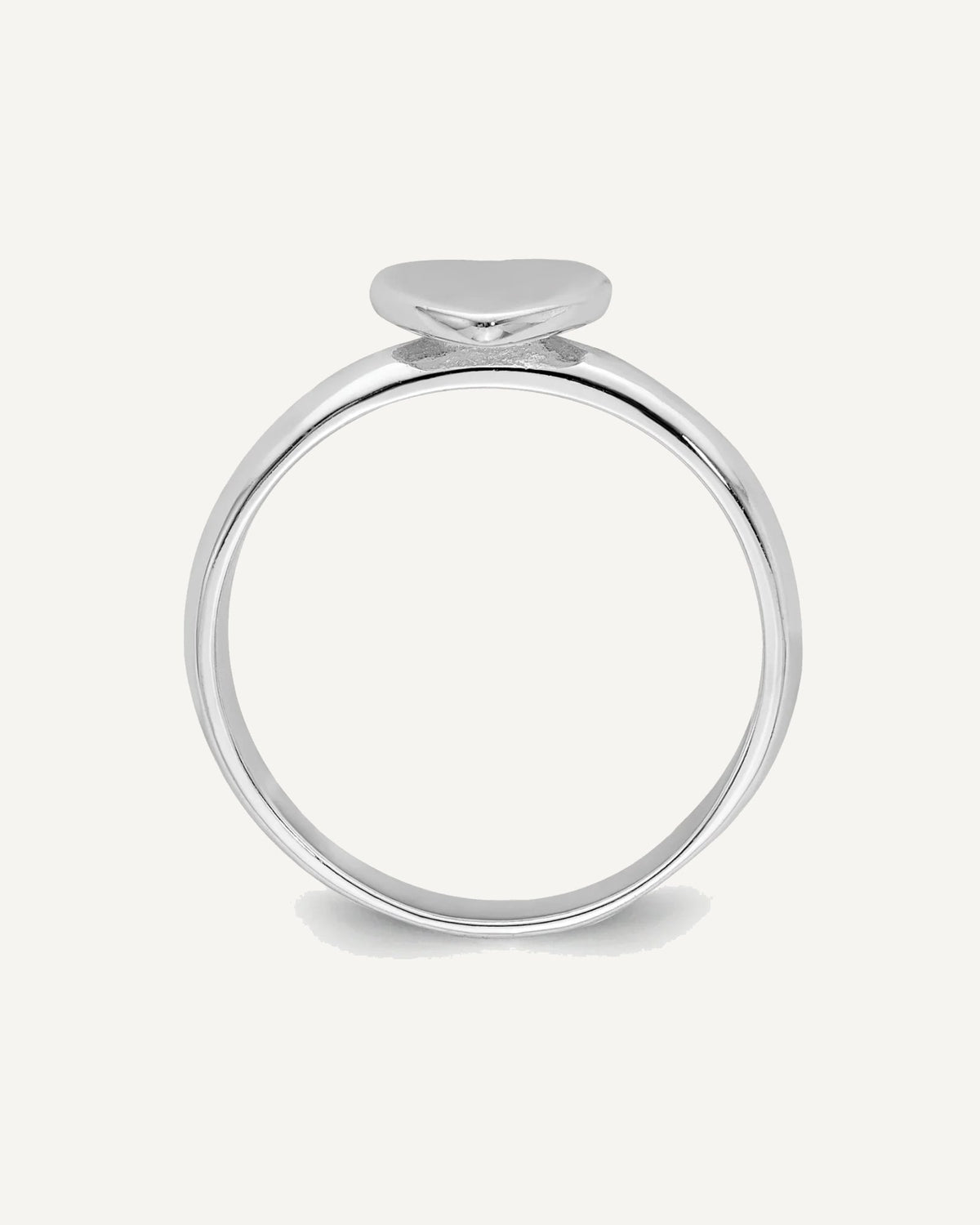 Sterling Silver Rhodium-plated Polished Heart Size 3 Ring – View 2
