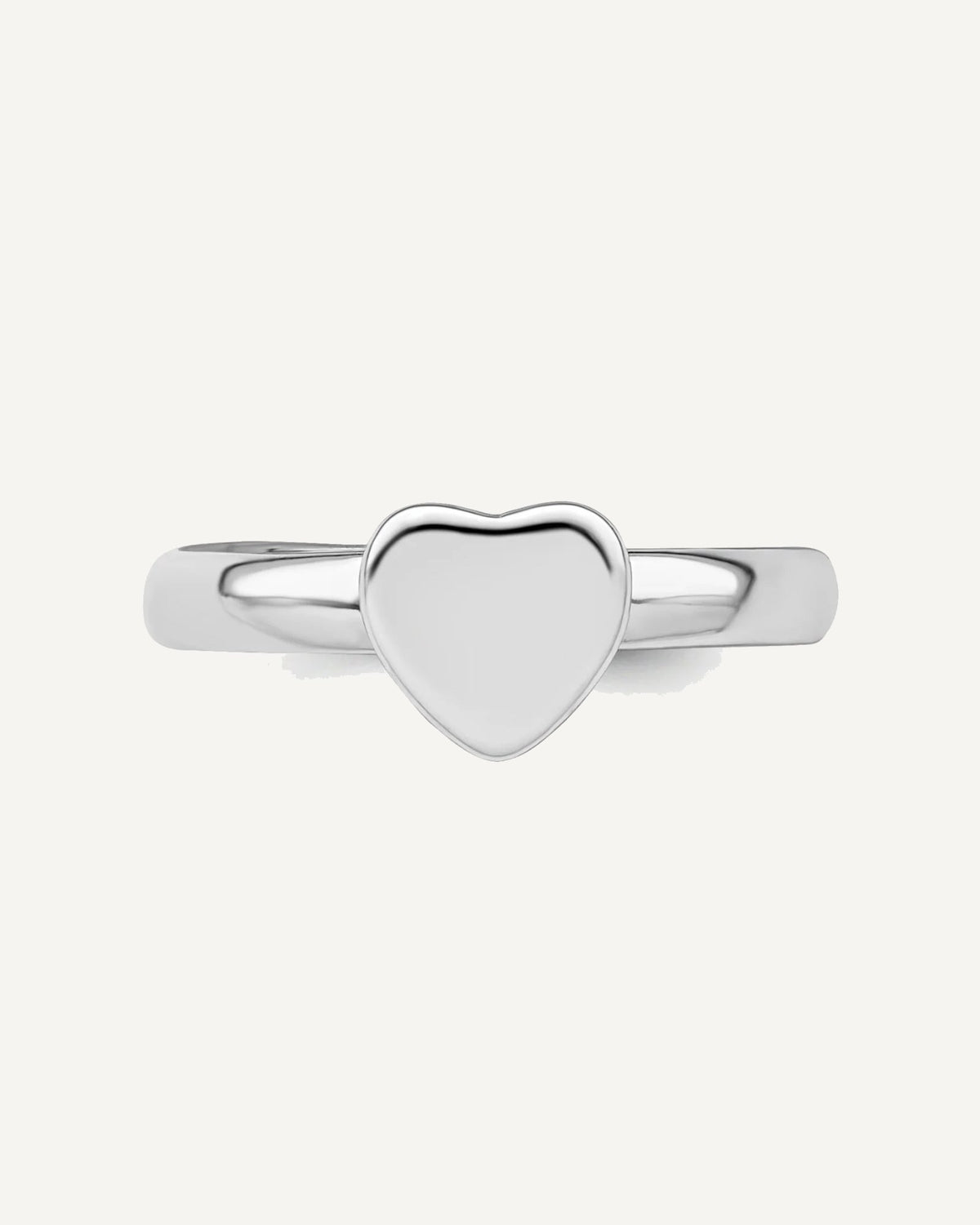 Sterling Silver Rhodium-plated Polished Heart Size 3 Ring – View 5