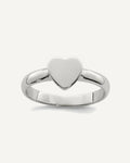 Sterling Silver Rhodium-plated Polished Heart Size 3 Ring – View 1