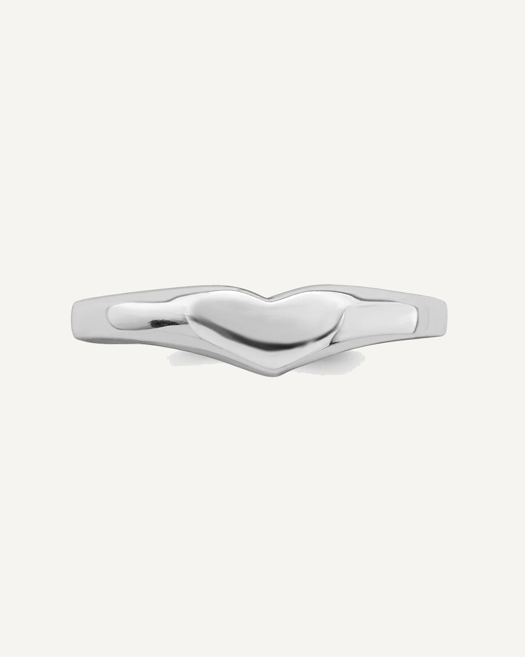 Sterling Silver RH-plated Polished Elongated Heart Size 3 Ring – View 5