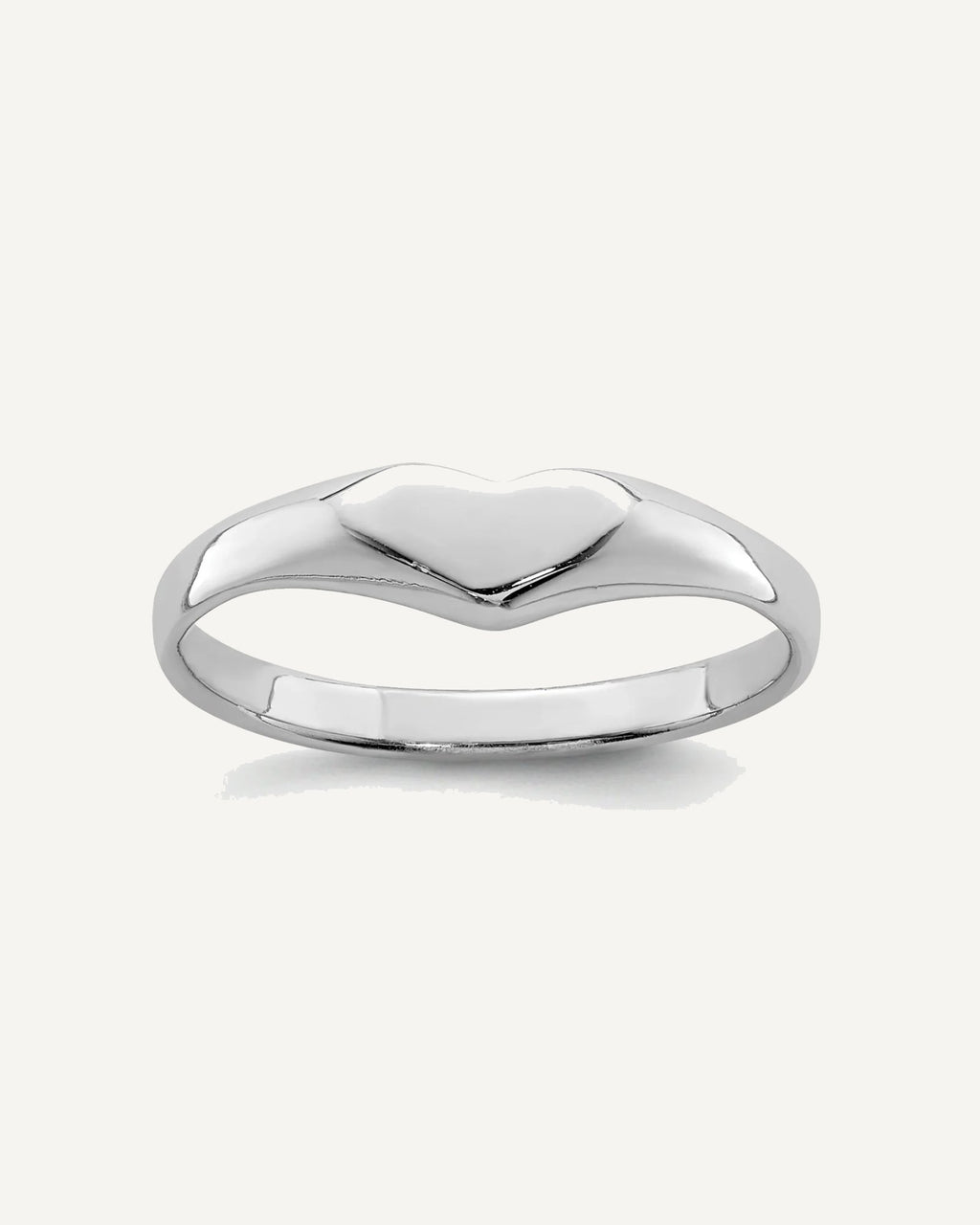 Sterling Silver RH-plated Polished Elongated Heart Size 3 Ring – View 1