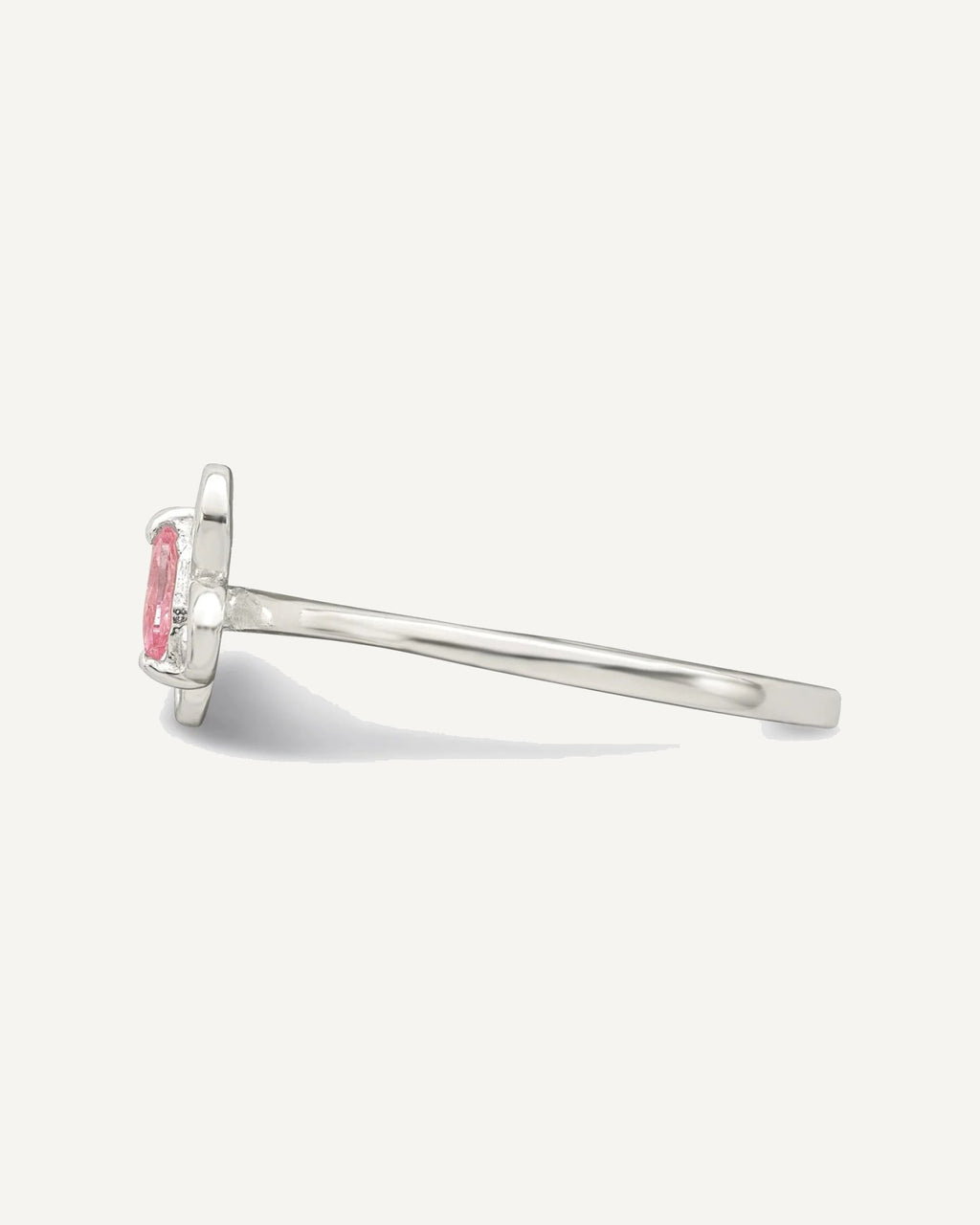 Sterling Silver Polished Pink CZ Butterfly Size 3 Ring – View 3