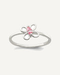 Sterling Silver Polished Pink CZ Butterfly Size 3 Ring – View 1