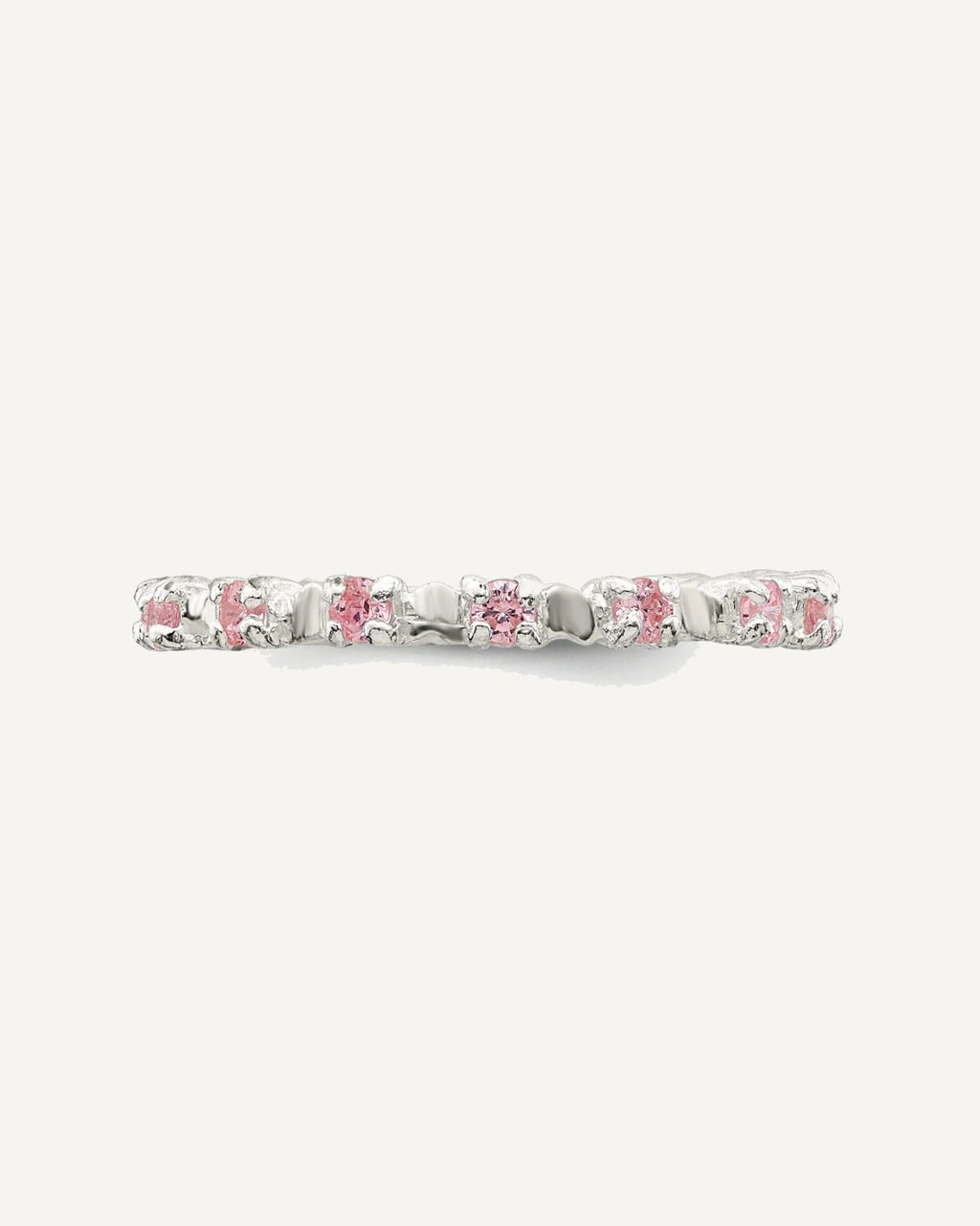 Sterling Silver Polished Pink CZ Size 3 Ring – View 5