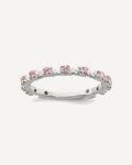 Sterling Silver Polished Pink CZ Size 3 Ring – View 1
