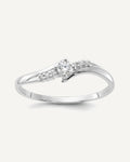 Sterling Silver Rhodium-plated and CZ Ring – View 1