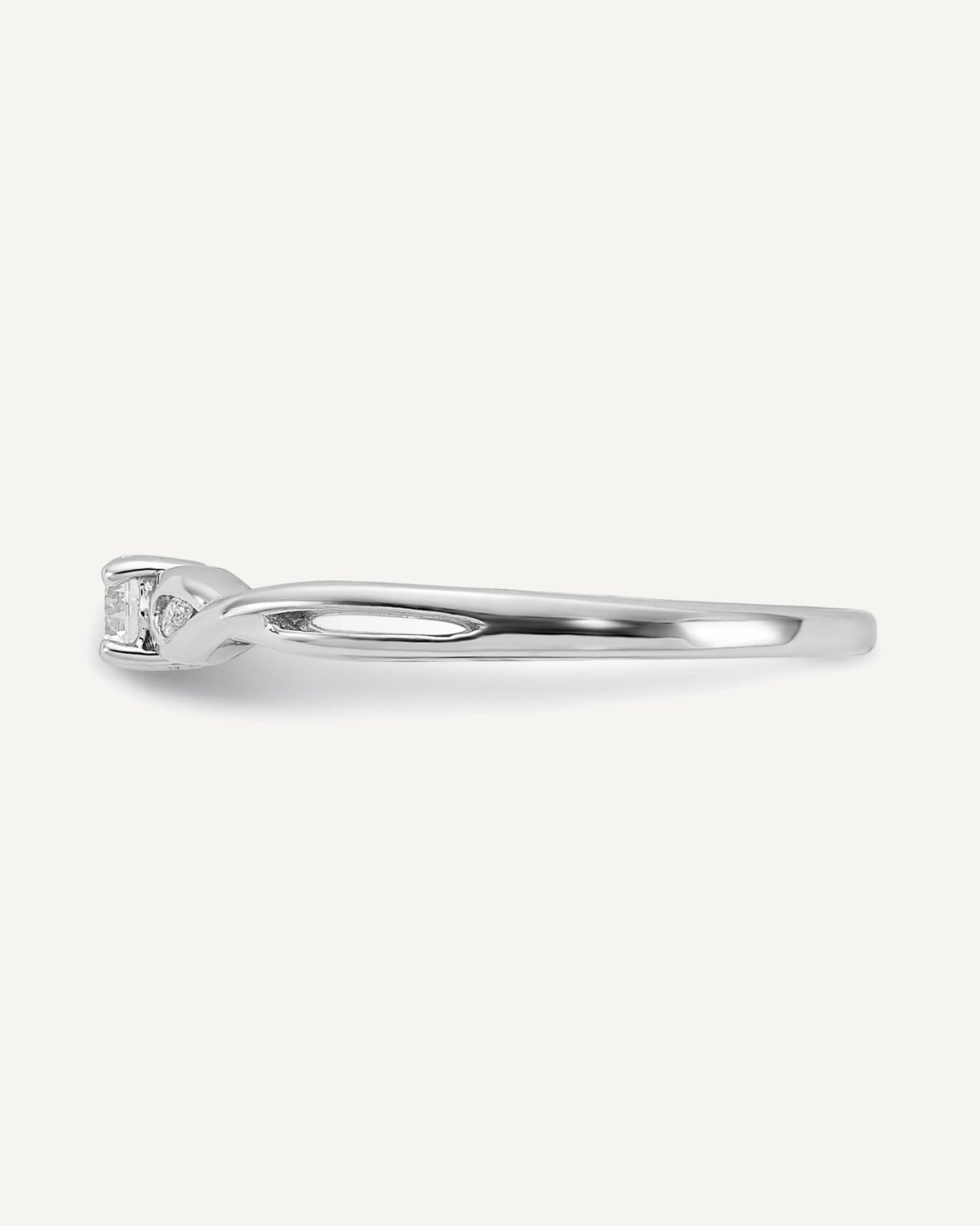 Sterling Silver Rhodium-plated and CZ Ring – View 3