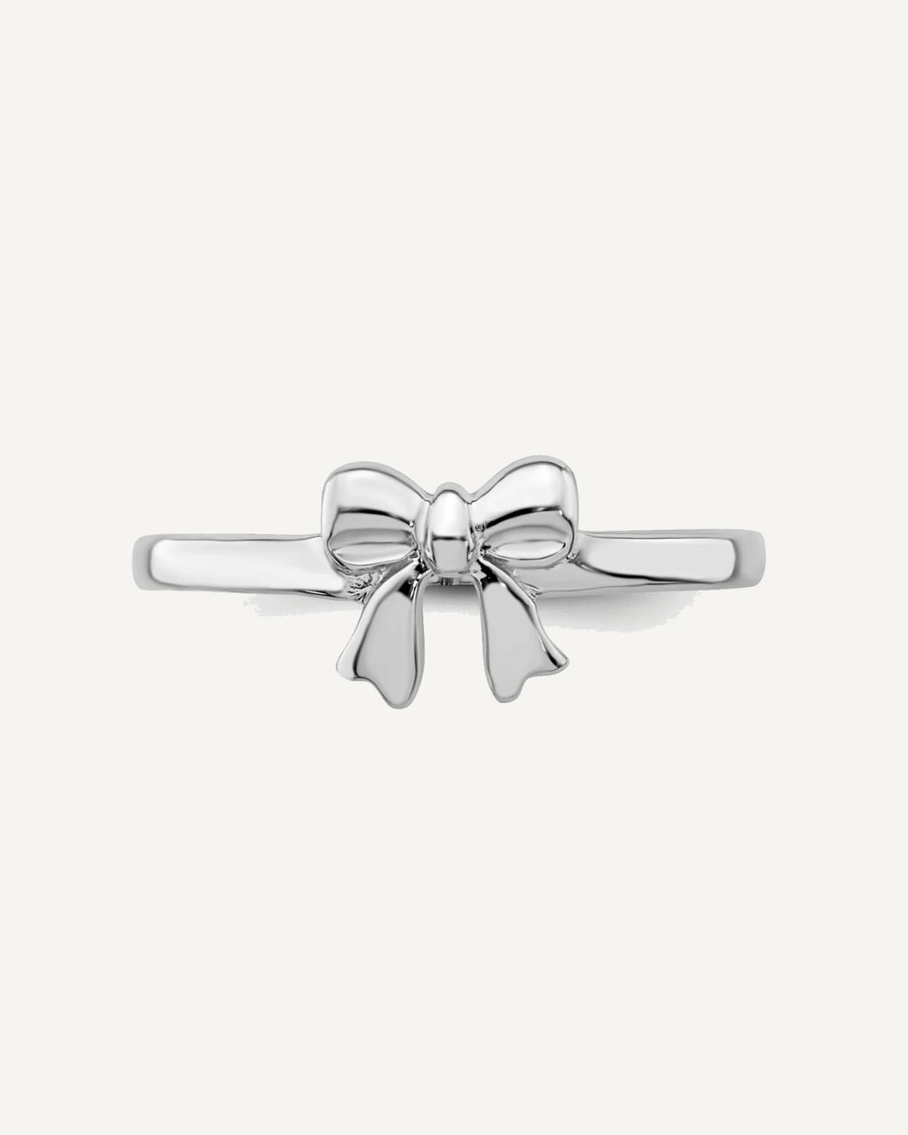Sterling Silver Rhodium-plated Polished Bow Size 3 Ring – View 5