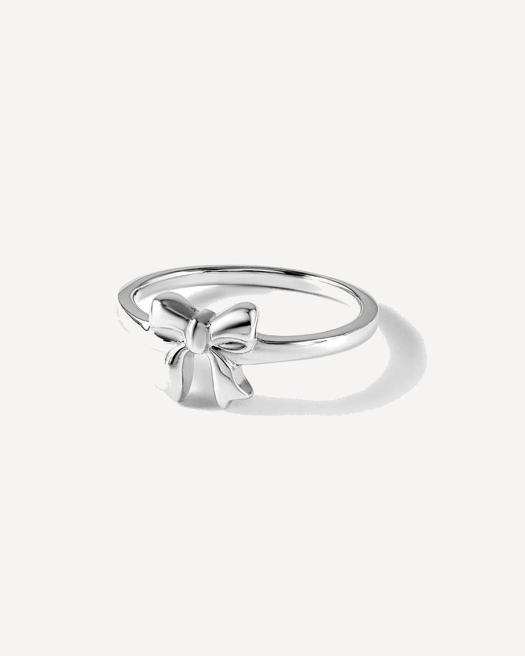 Sterling Silver Rhodium-plated Polished Bow Size 3 Ring – View 7