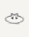 Sterling Silver Rhodium-plated Polished Bow Size 3 Ring – View 1