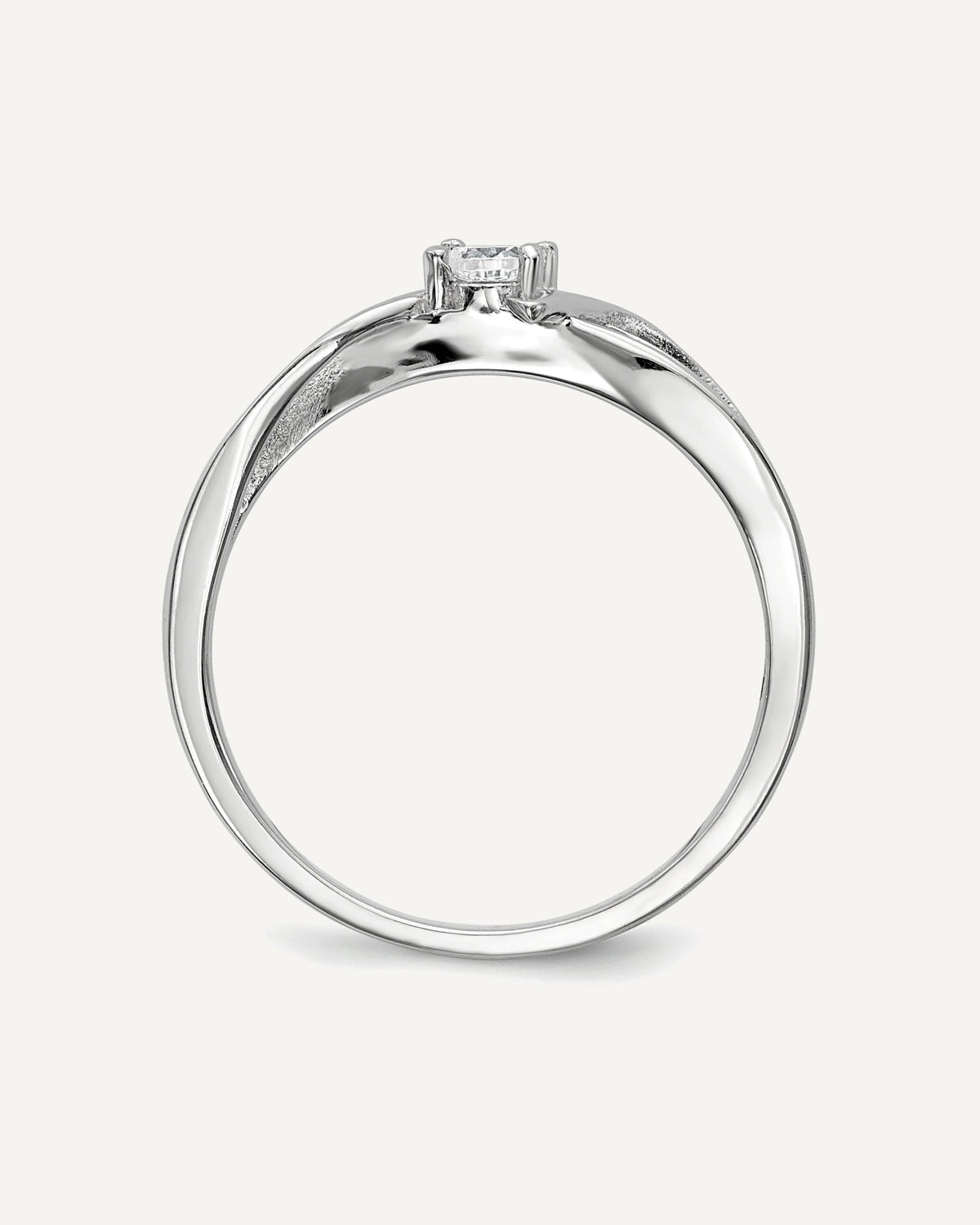 Sterling Silver Rhodium-plated CZ Ring – View 2