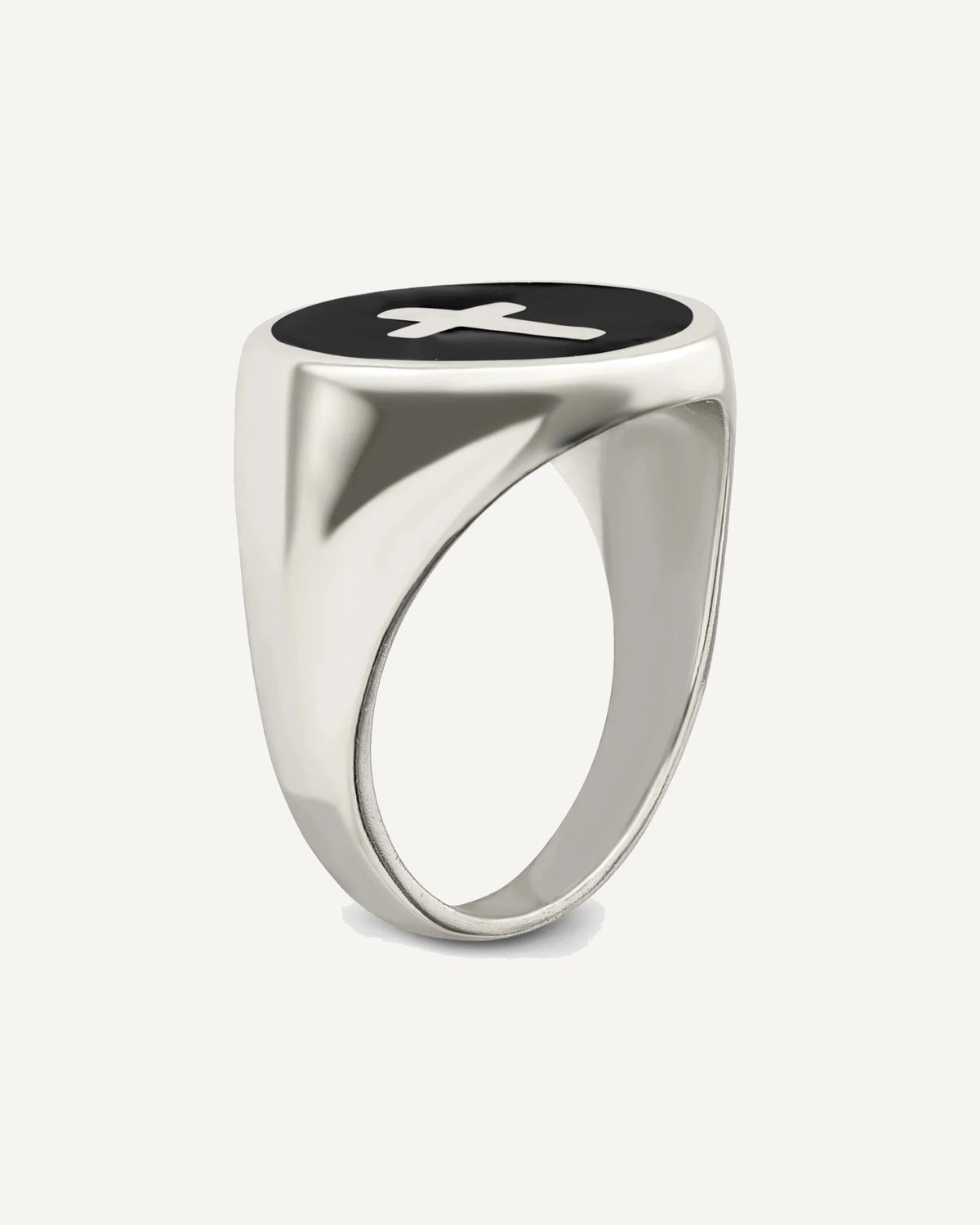 Sterling Silver Rhodium-plated Enameled Cross Ring – View 7