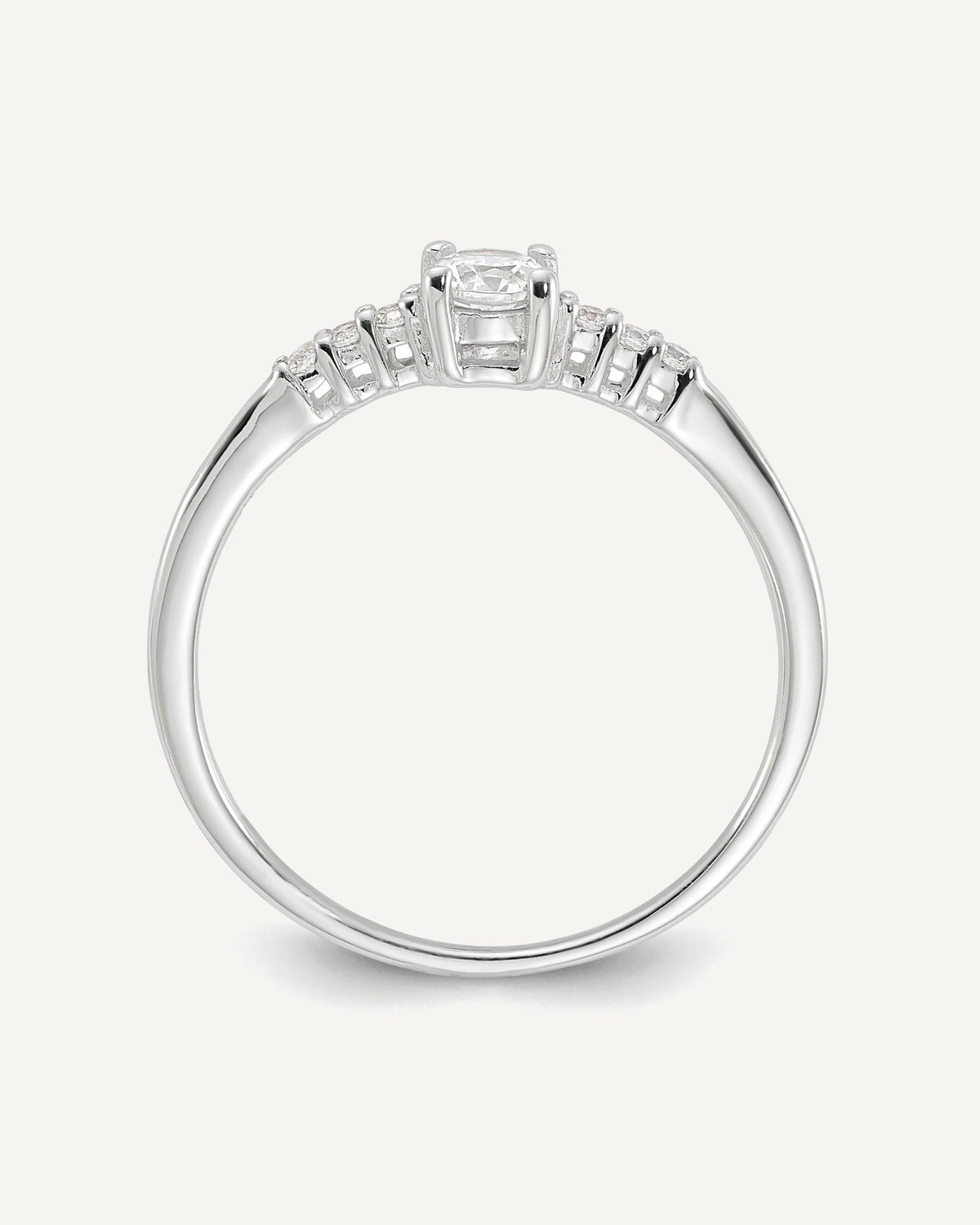 Sterling Silver E-coated CZ Ring – View 2