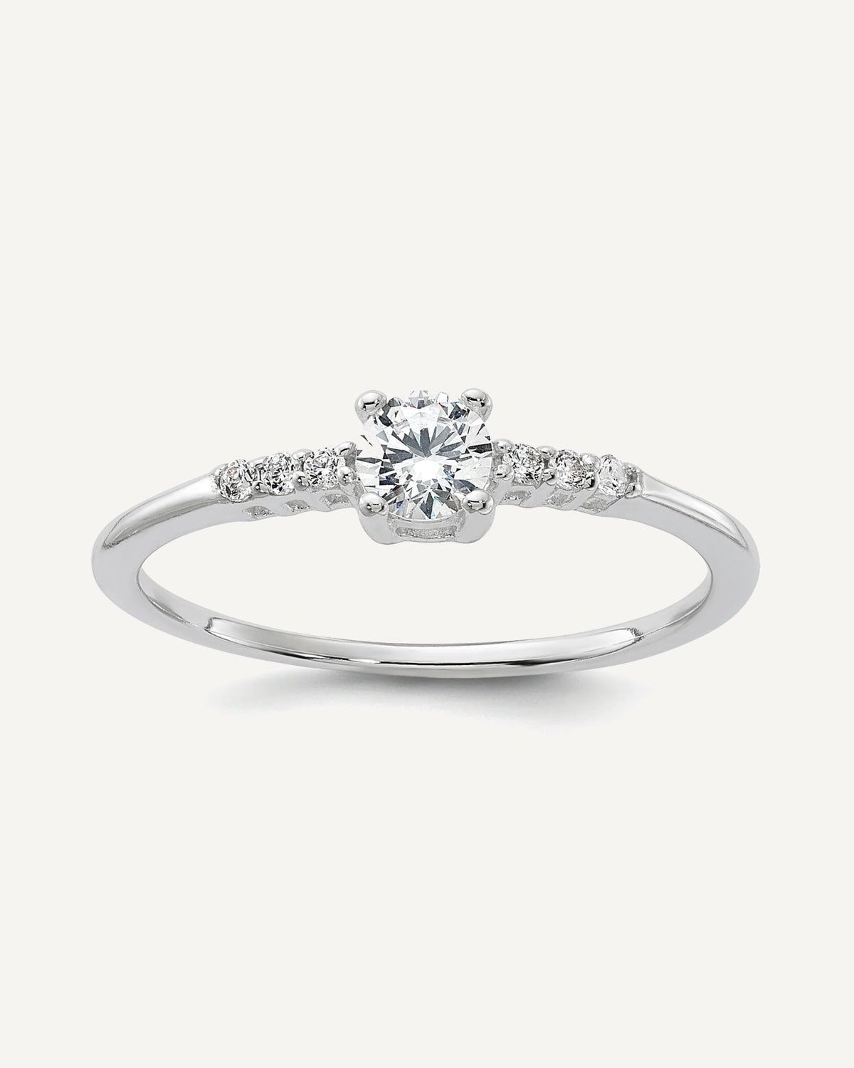 Sterling Silver E-coated CZ Ring – View 1