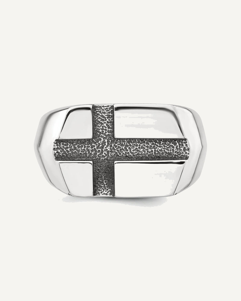 Sterling Silver Antiqued Cross Mens Size 9 Ring – View 4