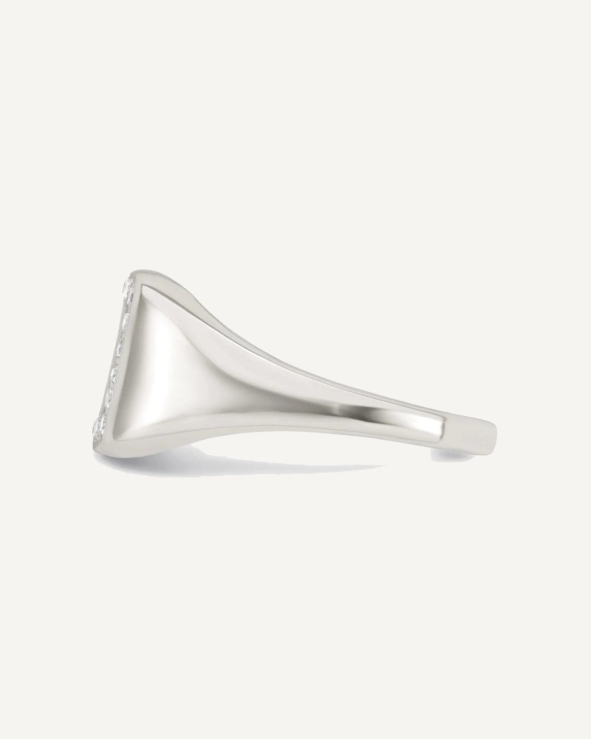 Sterling Silver Polished White CZ Square Border Size 9 Mens Signet Ring – View 3
