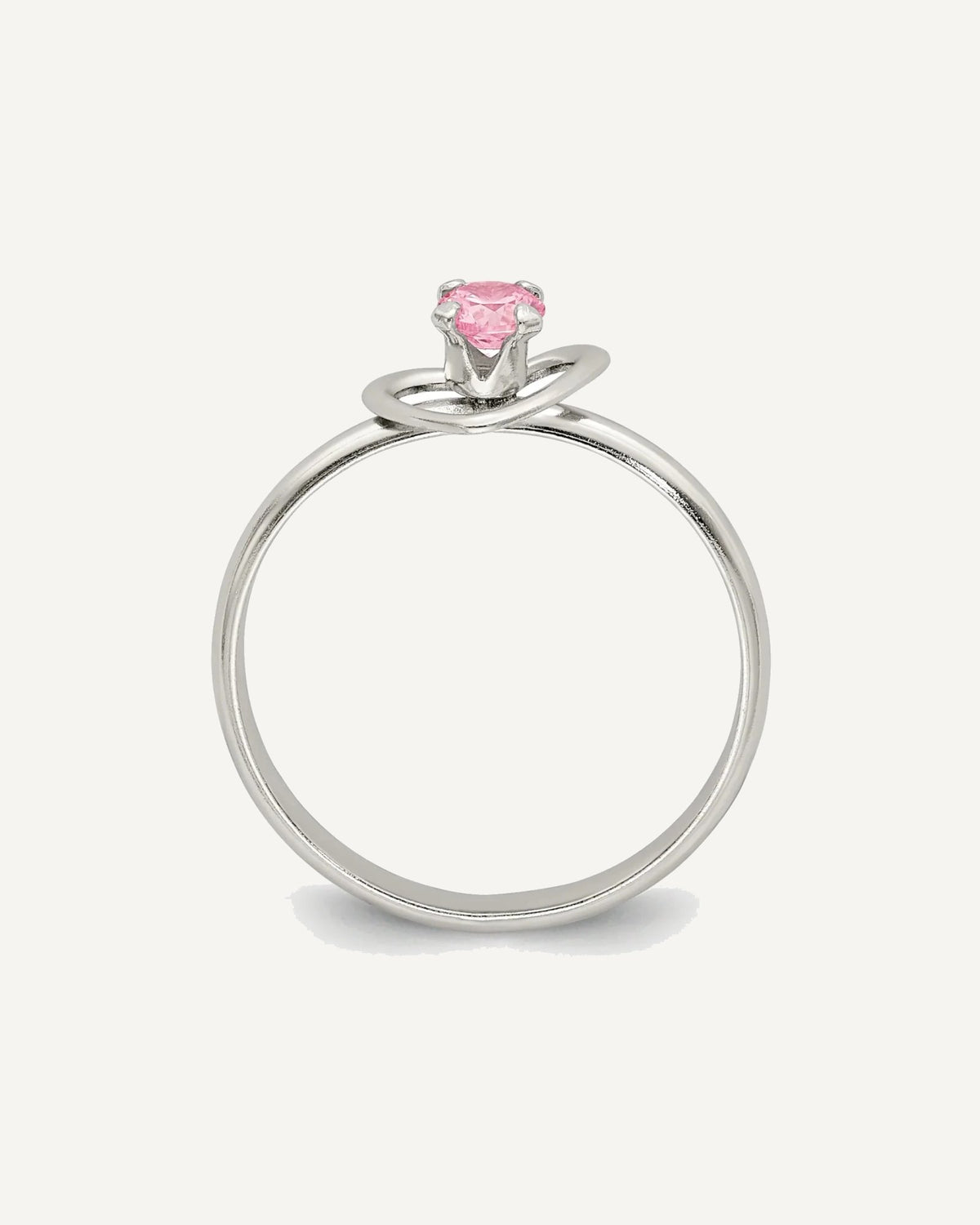 Sterling Silver Polished Pink CZ Heart Children's 15in Necklace, Size 3 Ring and Post Earrings Set – View 3