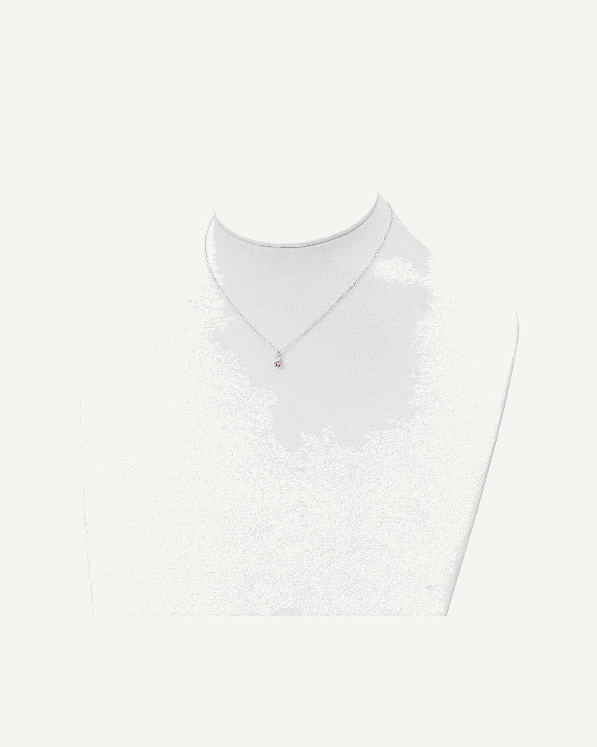 Sterling Silver Polished Pink Bezel Set CZ 14 Inch Necklace and Stud Earrings Set – View 4