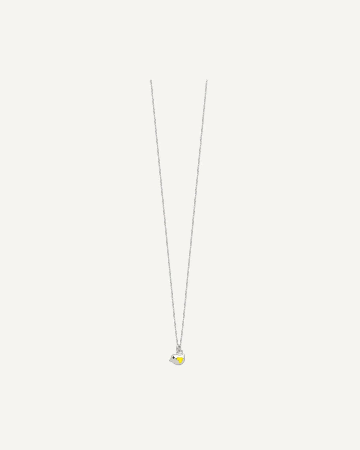 Sterling Silver Polished Yellow and Black Enameled Bird 14 Inch Necklace and Post Earrings Set – View 5