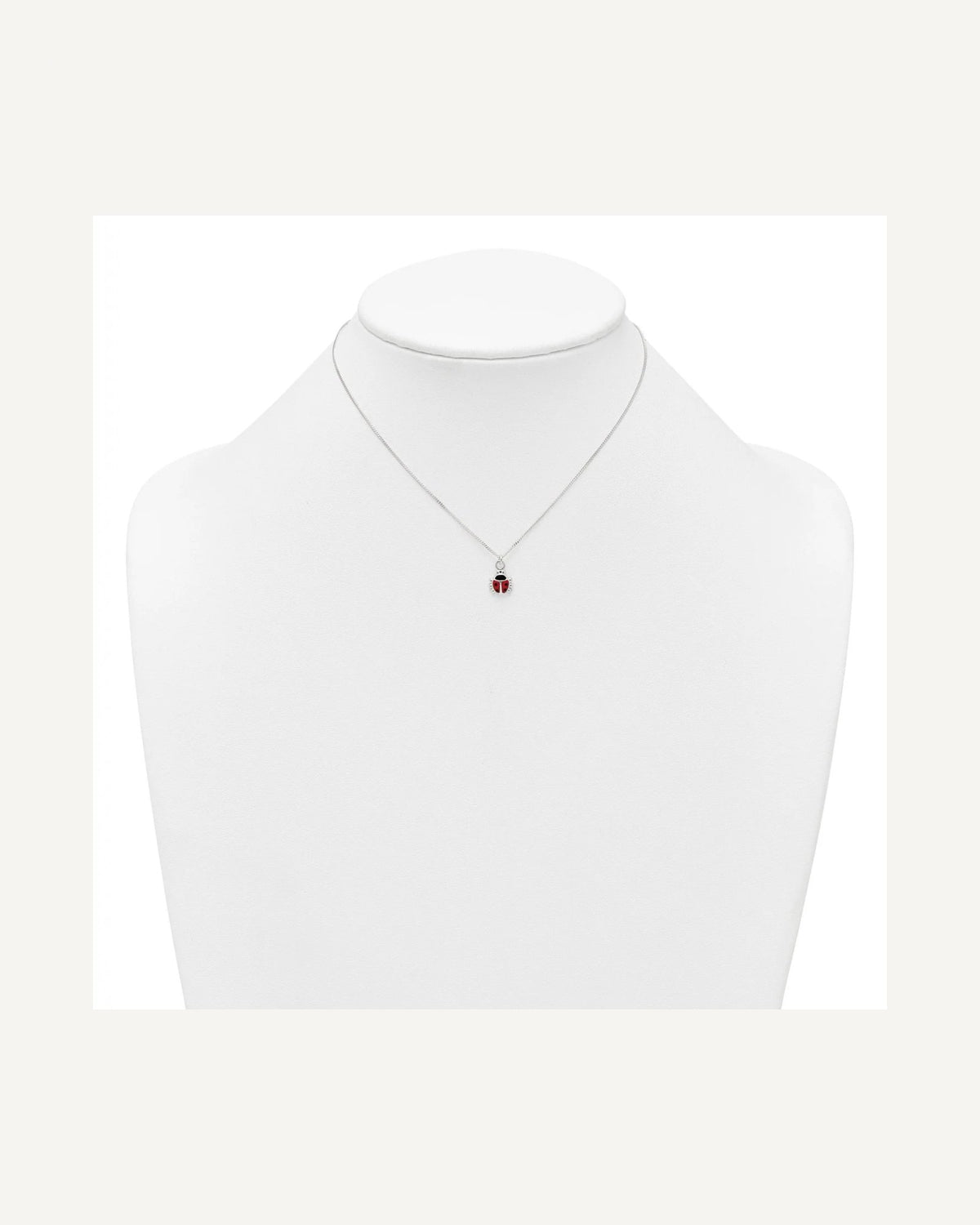 Sterling Silver Polished Red and Black Enameled Ladybug 14 Inch Necklace and Petite Post Earrings Set – View 4